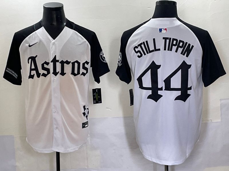 Men 2025 Houston Astros #44 Still Tippin White Black Five generations Joint Name Nike MLB Jersey style 11->houston astros->MLB Jersey